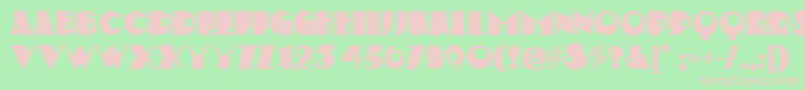 Czcionka StravinskiDeco – różowe czcionki na zielonym tle