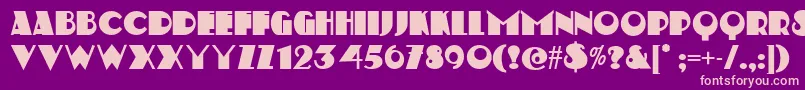 StravinskiDeco Font – Pink Fonts on Purple Background