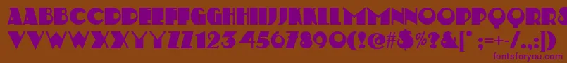 StravinskiDeco Font – Purple Fonts on Brown Background