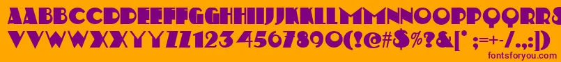 StravinskiDeco Font – Purple Fonts on Orange Background