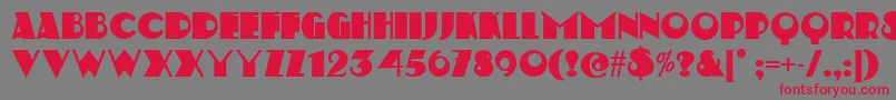 StravinskiDeco Font – Red Fonts on Gray Background