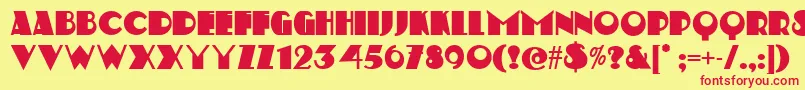 StravinskiDeco Font – Red Fonts on Yellow Background