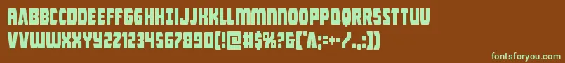 Intergalacticcond Font – Green Fonts on Brown Background