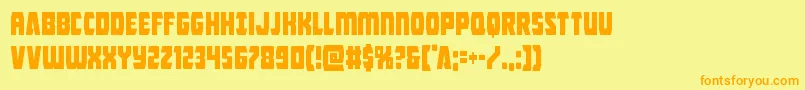 Intergalacticcond-fontti – oranssit fontit keltaisella taustalla