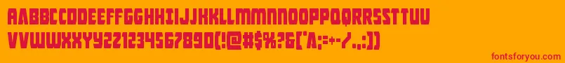 Intergalacticcond Font – Red Fonts on Orange Background