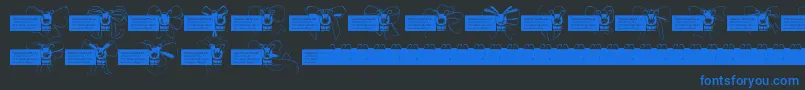 Weitere Informationen zur Bow-Schriftart Bow-Schriftart – Blaue Schriften auf schwarzem Hintergrund