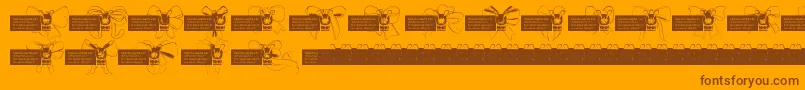 Bow-Schriftart – Braune Schriften auf orangefarbenem Hintergrund