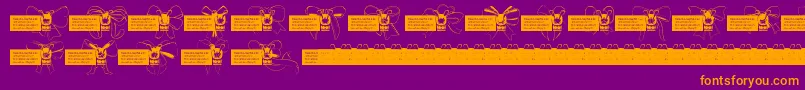 Bow-Schriftart – Orangefarbene Schriften auf violettem Hintergrund