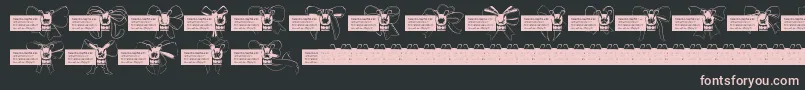 Bow-Schriftart – Rosa Schriften auf schwarzem Hintergrund