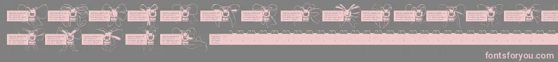 Bow Font – Pink Fonts on Gray Background