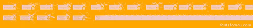Bow-Schriftart – Rosa Schriften auf orangefarbenem Hintergrund
