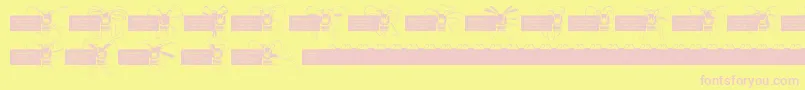 Bow Font – Pink Fonts on Yellow Background