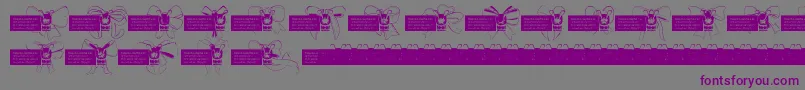 Bow-Schriftart – Violette Schriften auf grauem Hintergrund