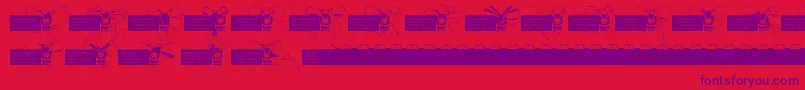 Weitere Informationen zur Bow-Schriftart Bow-Schriftart – Violette Schriften auf rotem Hintergrund
