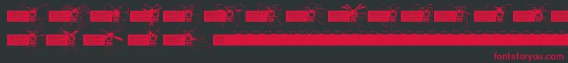 Bow Font – Red Fonts on Black Background