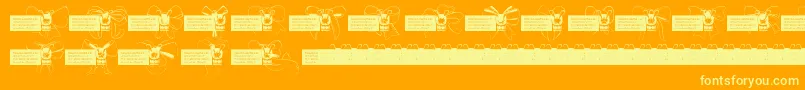 Fonte Bow – fontes amarelas em um fundo laranja