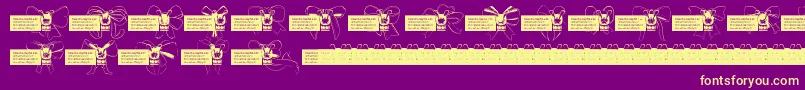 Bow Font – Yellow Fonts on Purple Background