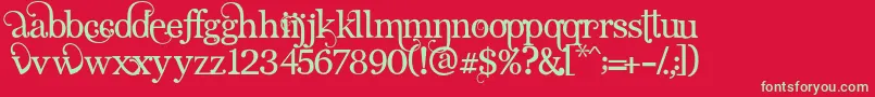 AngelicSerif Font – Green Fonts on Red Background