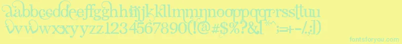 AngelicSerif Font – Green Fonts on Yellow Background