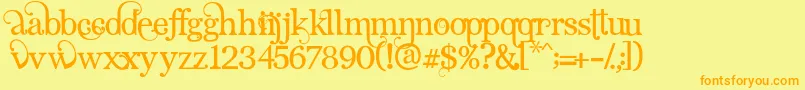 AngelicSerif Font – Orange Fonts on Yellow Background
