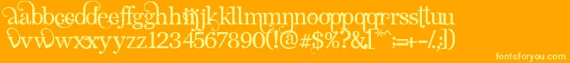 AngelicSerif Font – Yellow Fonts on Orange Background