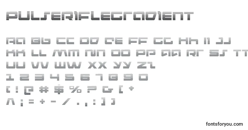A fonte PulseRifleGradient – alfabeto, números, caracteres especiais