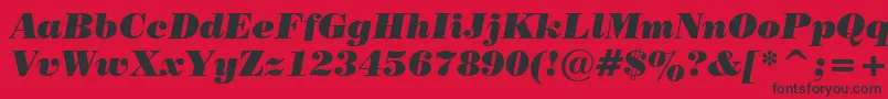 PosterBodoniItalicBt Font – Black Fonts on Red Background