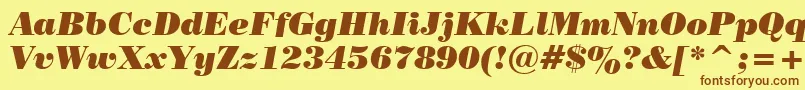 PosterBodoniItalicBt Font – Brown Fonts on Yellow Background