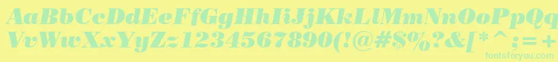 PosterBodoniItalicBt Font – Green Fonts on Yellow Background