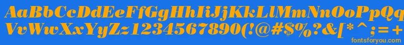 PosterBodoniItalicBt Font – Orange Fonts on Blue Background