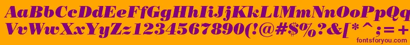 PosterBodoniItalicBt Font – Purple Fonts on Orange Background