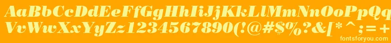 PosterBodoniItalicBt Font – Yellow Fonts on Orange Background