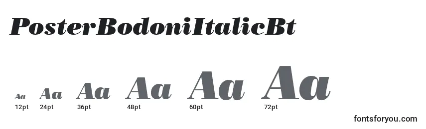 PosterBodoniItalicBt Font Sizes