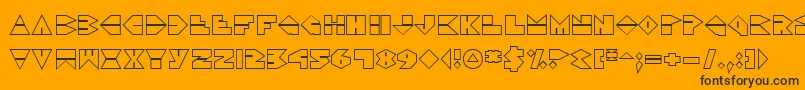 DiscoDorkOutline Font – Black Fonts on Orange Background