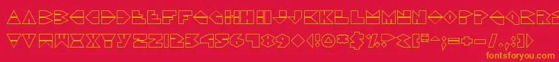 DiscoDorkOutline Font – Orange Fonts on Red Background