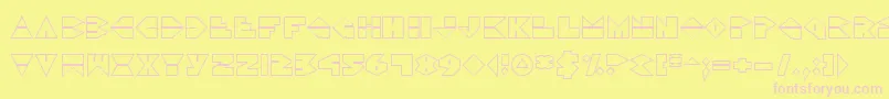 DiscoDorkOutline Font – Pink Fonts on Yellow Background