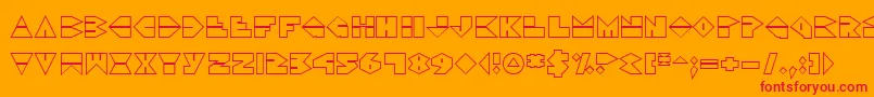 DiscoDorkOutline Font – Red Fonts on Orange Background