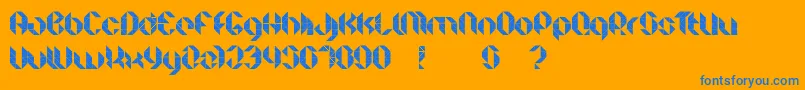 FacetUltra-Schriftart – Blaue Schriften auf orangefarbenem Hintergrund