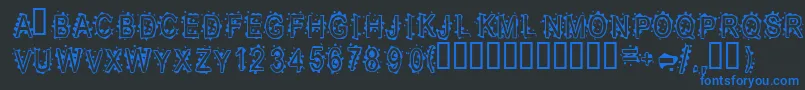 Inkbb Font – Blue Fonts on Black Background