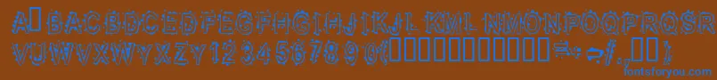 Inkbb Font – Blue Fonts on Brown Background