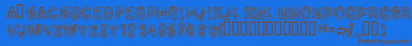 Inkbb Font – Brown Fonts on Blue Background