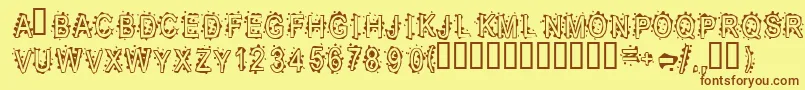 Inkbb Font – Brown Fonts on Yellow Background