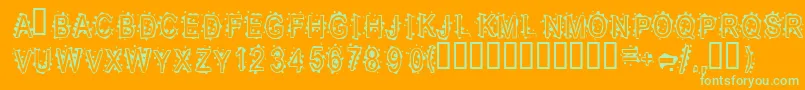 Inkbb Font – Green Fonts on Orange Background