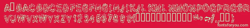 Inkbb Font – Green Fonts on Red Background