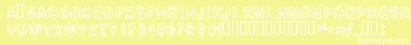 フォントInkbb – 黄色い背景に白い文字