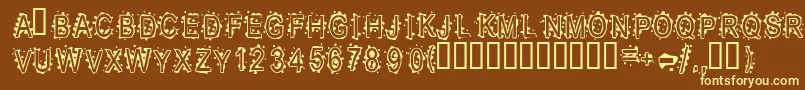 Inkbb Font – Yellow Fonts on Brown Background