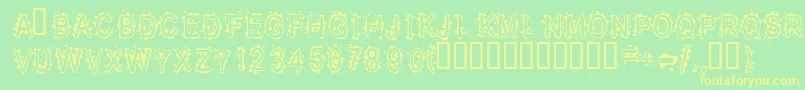 Inkbb Font – Yellow Fonts on Green Background