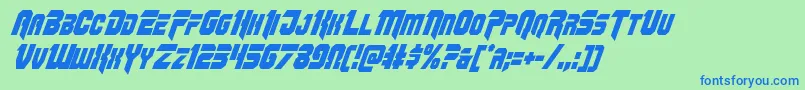 Omegaforcecondital11 Font – Blue Fonts on Green Background