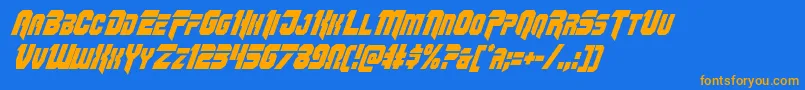Omegaforcecondital11 Font – Orange Fonts on Blue Background