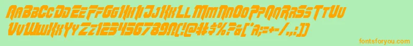Omegaforcecondital11 Font – Orange Fonts on Green Background